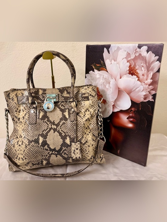 Michael Kors Collection Handbags - Michael Kors Hamilton Large Python Satchel